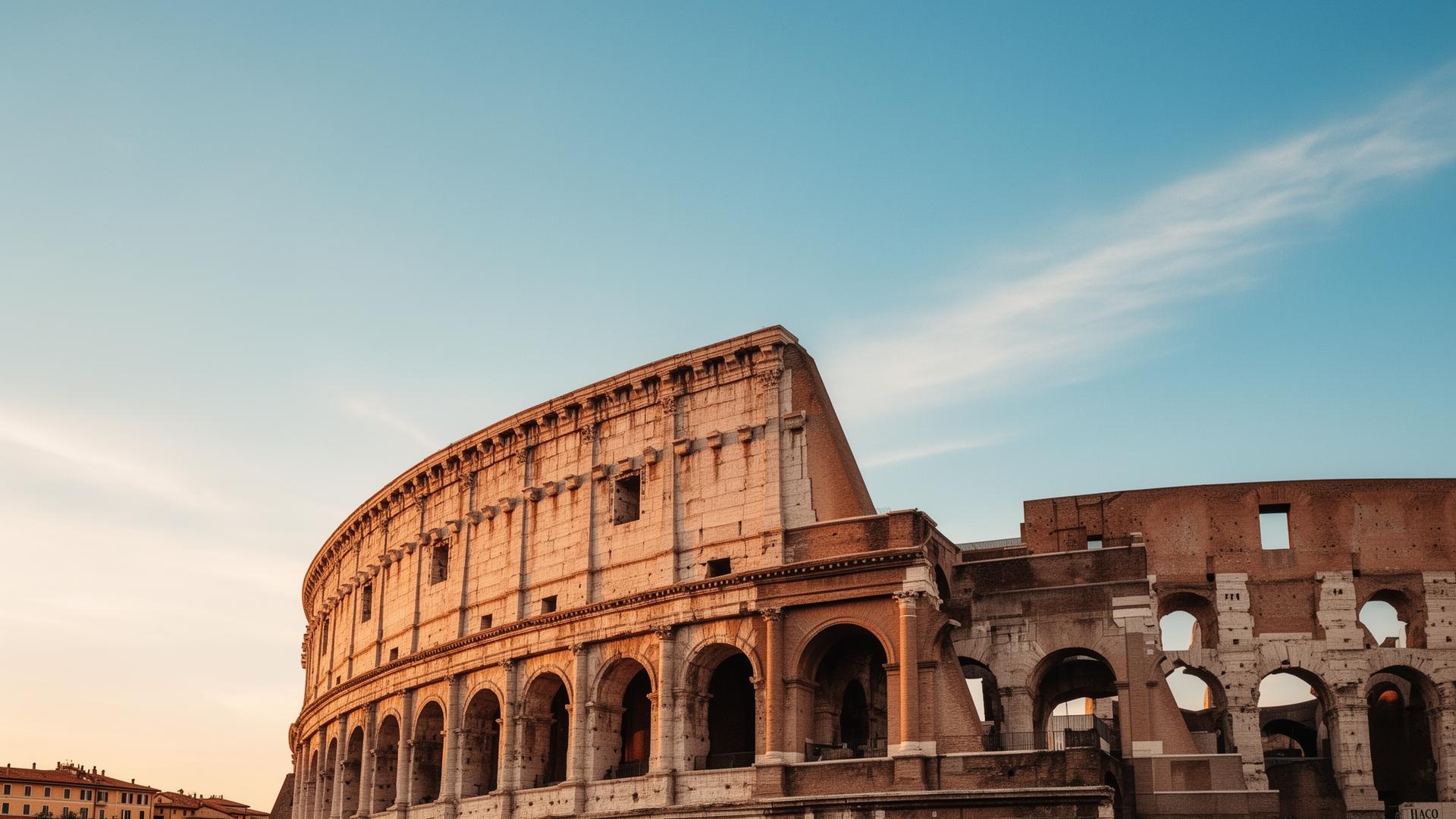 Il Colosseo di Roma al tramonto